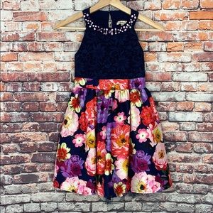 Flower Dress with stones around the neck